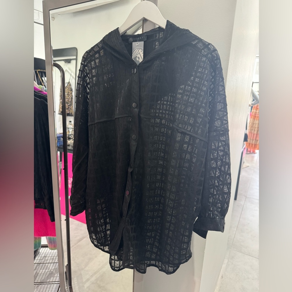 FORAVI - SHEER LONG SLEEVE W/ HOOD